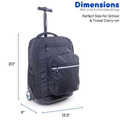 J World New York Sundance Laptop Rolling Backpack Backpack, SKANDI PINK
