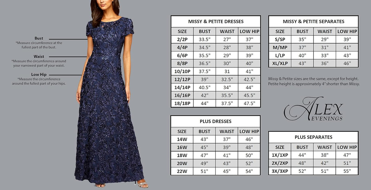 Alex Evenings Vestido Largo de Noche con Lentejuelas y Encaje, Talla Plus Vestido para ocasin Especial para Mujer