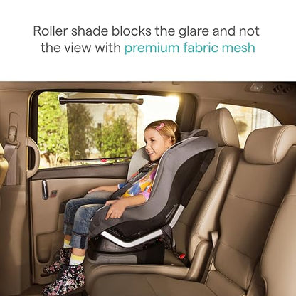 Munchkin Brica - Parasol de Seguridad para Ventana de Automóvil con Alerta de Calor, Ayuda a Bloquear los Rayos UVA/UVB, Paquete de 2, Color Negro