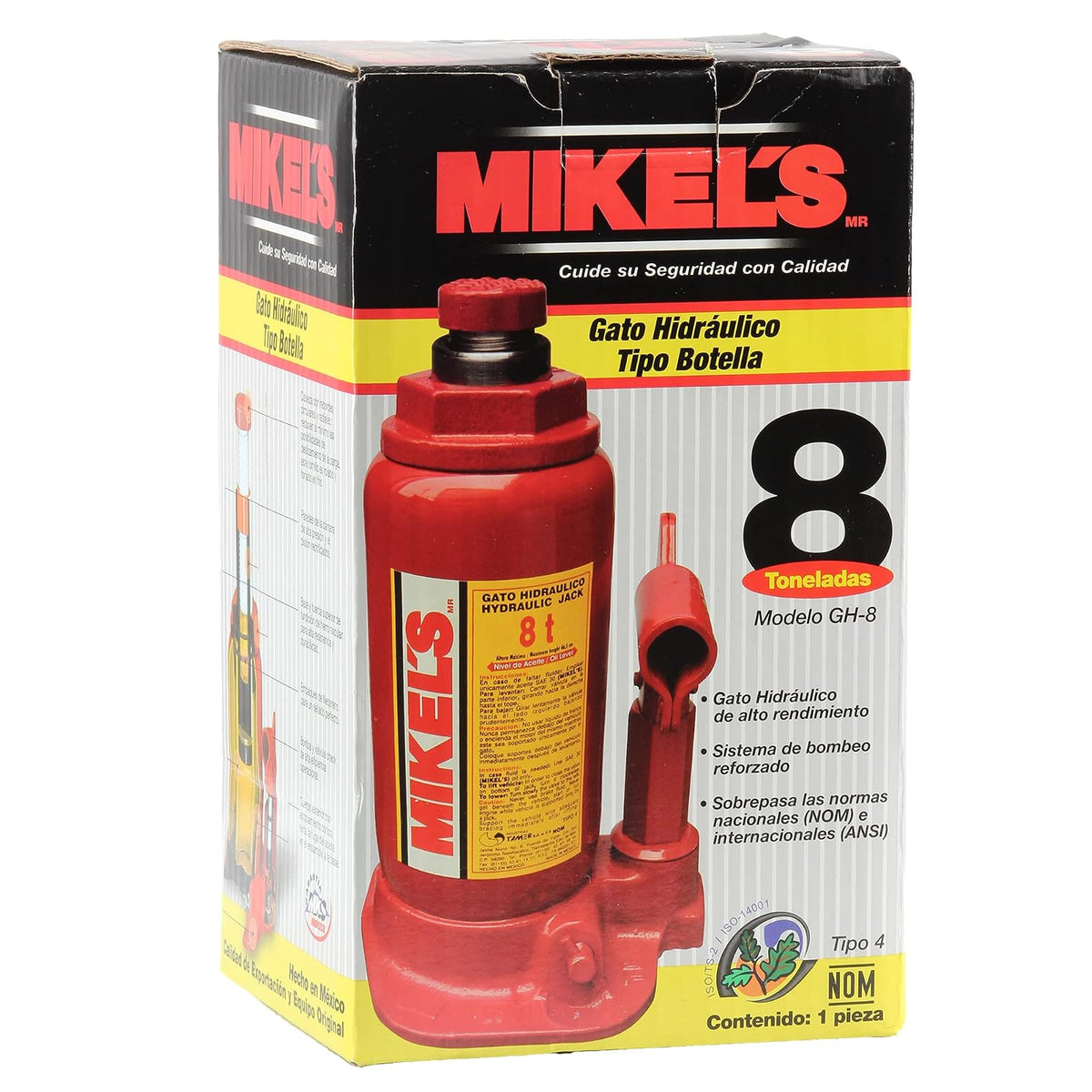 Mikel's GH-8 Gato Hidráulico de Botella con Tornillo de Extensión 8 T