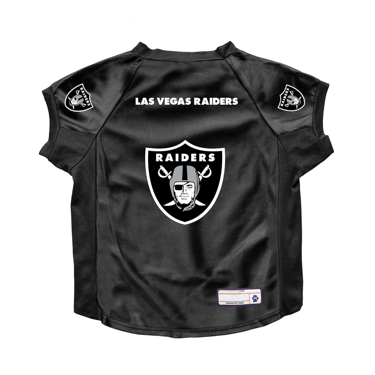 Littlearth Playera Elástica con Licencia Oficial NFL para Mascotas - Raiders de Las Vegas - Big Dog (Neck: 22-26",Girth: 34-38",Back: 24-30")