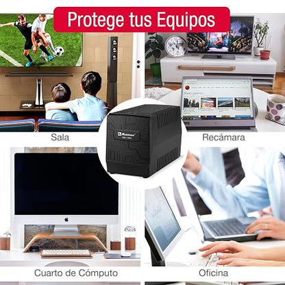 Koblenz Regulador Electrónico de Voltaje de 1350 VA / 700 W con 8 Contactos Regulados, con Luz LED, Supresor de Picos, Ideal para Televisiones y Computadoras, para Hogar y Oficina RB-1350