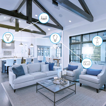 Feit Electric OM60/950CA/AG/3 60 W equivalente WiFi regulable, no requiere concentrador, Alexa o Google Assistant A19 LED Smart Light Bulb, 4.4" H x 2.4" D, 5000K luz de día, 3 piezas