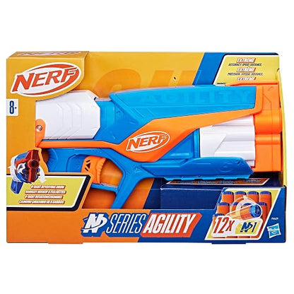 NERF N Series - Lanzador Agility - 12 Dardos N1 - Solo compatibles con los lanzadores N Series - Cilindro de 6 Dardos - Juegos para el Aire Libre