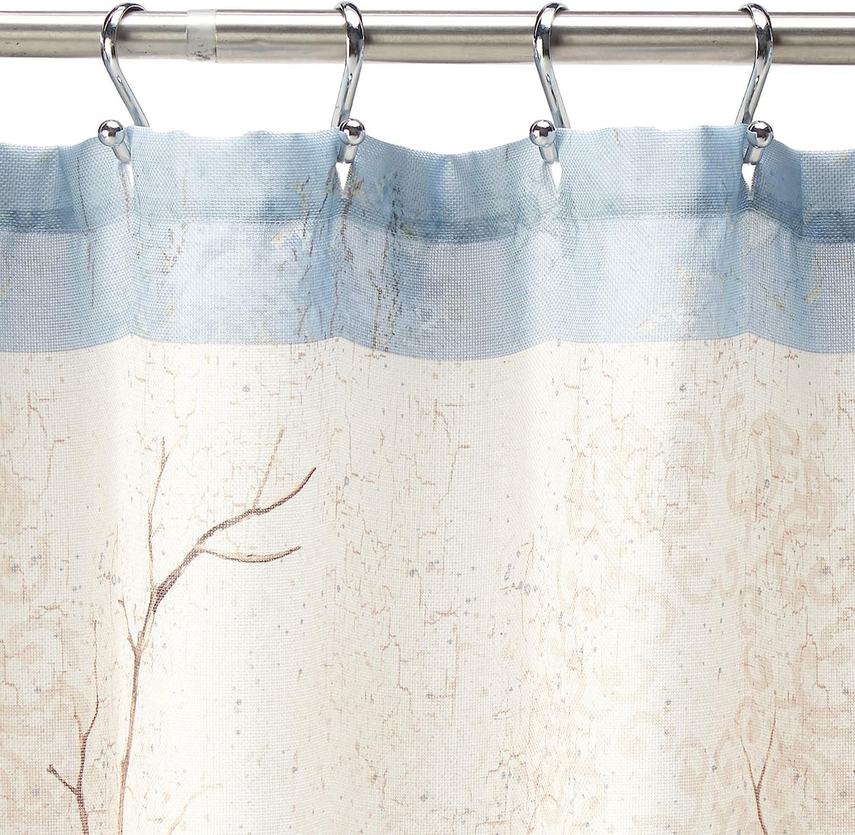 Avanti Linens - Cortina de Ducha de Tela, decoración de baño Inspirada en la Naturaleza (colección Love Nest, 72 Pulgadas)