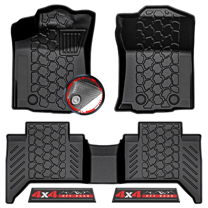 Alfombrillas Antideslizantes para Todo Tipo de Clima, 5 Piezas, Ajuste Personalizado para Toyota Tacoma 2018-2023 (Solo automático) | Revestimientos de Goma para Piso de camión con Tiras