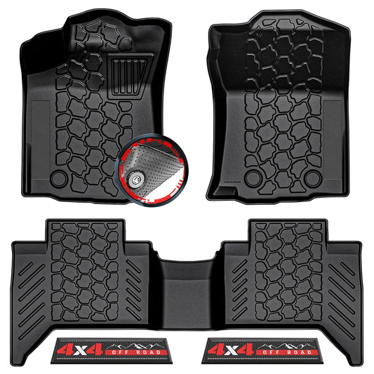 Alfombrillas Antideslizantes para Todo Tipo de Clima, 5 Piezas, Ajuste Personalizado para Toyota Tacoma 2018-2023 (Solo automático) | Revestimientos de Goma para Piso de camión con Tiras