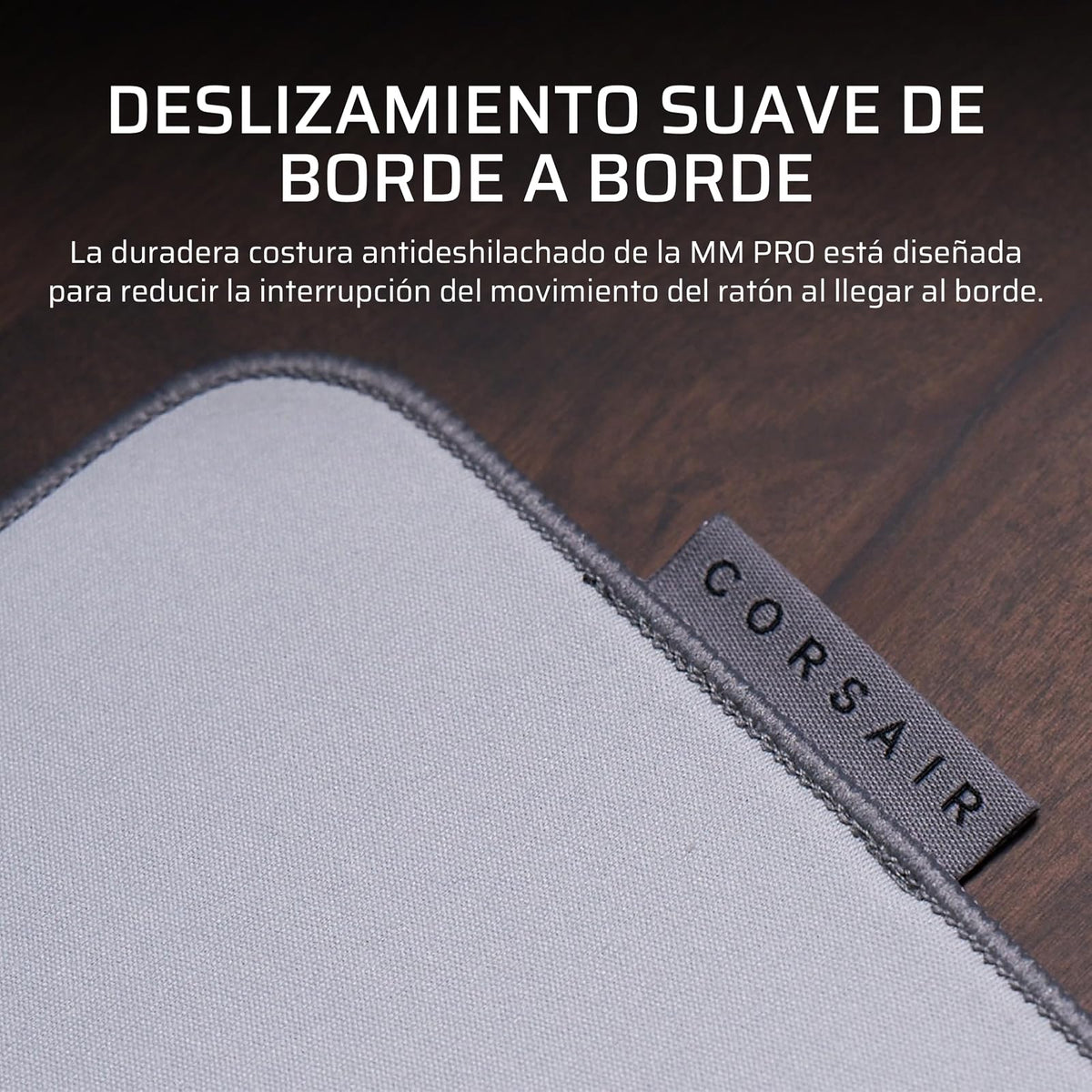 Corsair MM Pro Control Mediana Alfombrilla para Ratón Gaming – Gris | Optimizadas para Esports y para Ajustes de Precisión y Microajustes, Base de Antideslizante, Bordes Inclinados y Cosidos
