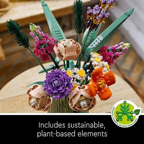 LEGO® Icons 10280 Ramo de Flores Artificiales, Bloques de Construcción para Adultos, Idea Regalo, Decoración Hogar u Oficina (756 Piezas)