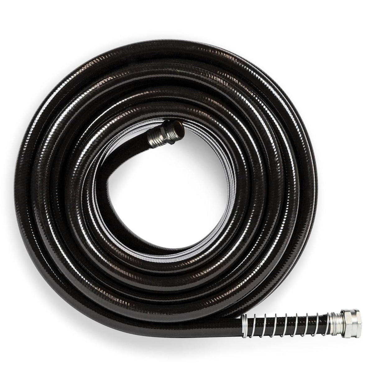 Fiskars Gilmour Pro Manguera de Agua Flexogen de 5/8 Pulgadas x 100 pies, Manguera de jardín Flexible para Jardines, parterres y aspersores de césped, Color Negro