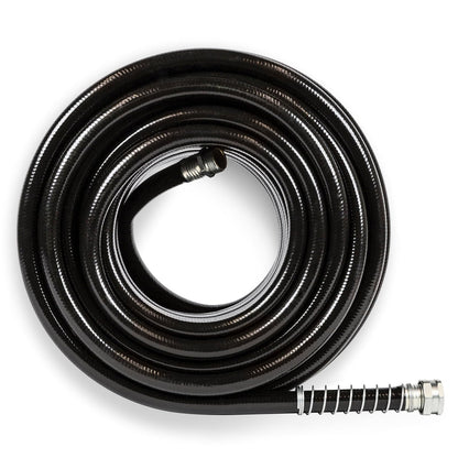 Fiskars Gilmour Pro Manguera de Agua Flexogen de 5/8 Pulgadas x 100 pies, Manguera de jardín Flexible para Jardines, parterres y aspersores de césped, Color Negro