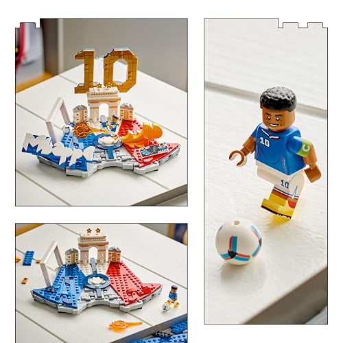 Lego Editions Kylian Mbappé: Fenómenos del Futbol – Set de Construcción – Decoración Inspirada en el Futbol con Placa – Regalo para Niños y Niñas – con Minifigura Lego – 43013