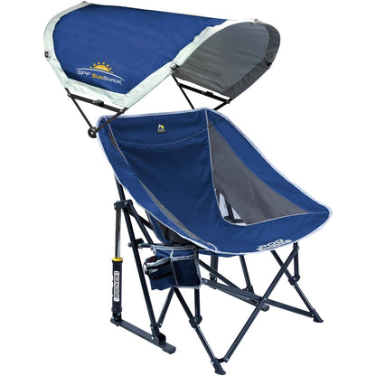 GCI - Mecedora Plegable para Exteriores con Parasol - Azul Real
