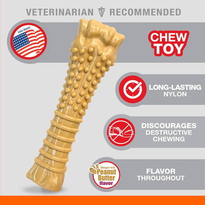 Nylabone Power Chew - Hueso de Perro para masticadores agresivos, Juguete masticable Resistente para Perros, Mantequilla de maní, Talla XL/Souper