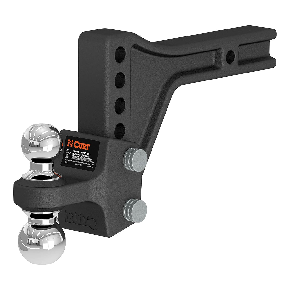 Curt - Montaje de Doble Bola para Enganche de Remolque, Ajustable, 45935, vástago de 5 cm, hasta 6,803 kg