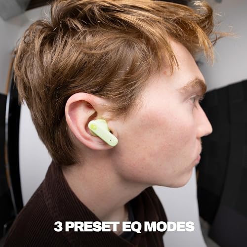 Skullcandy Smokin' Buds Auriculares In-Ear Inalámbricos, 20 h de Autonomía, 50 % de Plásticos Renovables, Micrófono, Compatibles con iPhone Android y Dispositivos Bluetooth, Verde