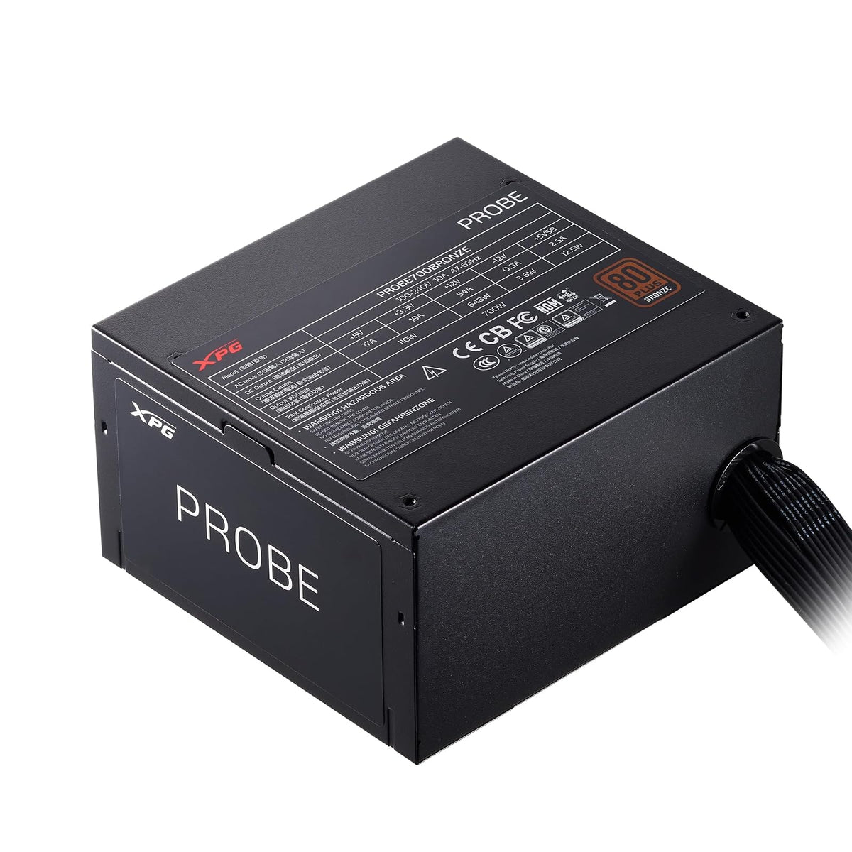 XPG Fuente de Poder PC Gamer 700W Probe 80 Plus Bronze PROBE700B-BKCUS