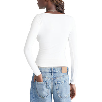 AEROPOSTALE - Playera de Manga Larga con Cuello Cuadrado para Mujer