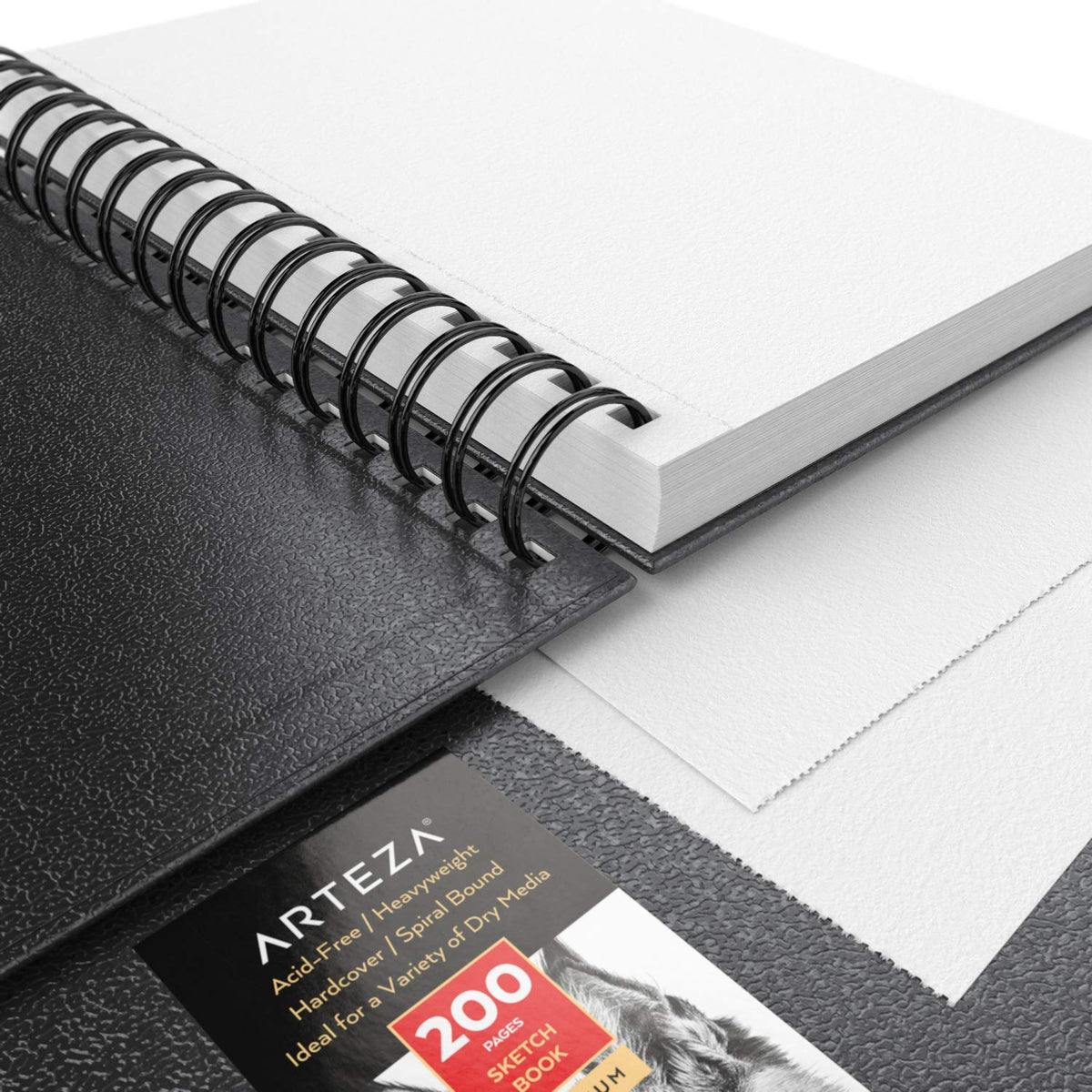 Arteza Cuaderno de Bocetos Espiral | 5.5 x 8.5 pulgadas, paquete de 3, 100 hojas, para dibujar, adultos y adolescentes