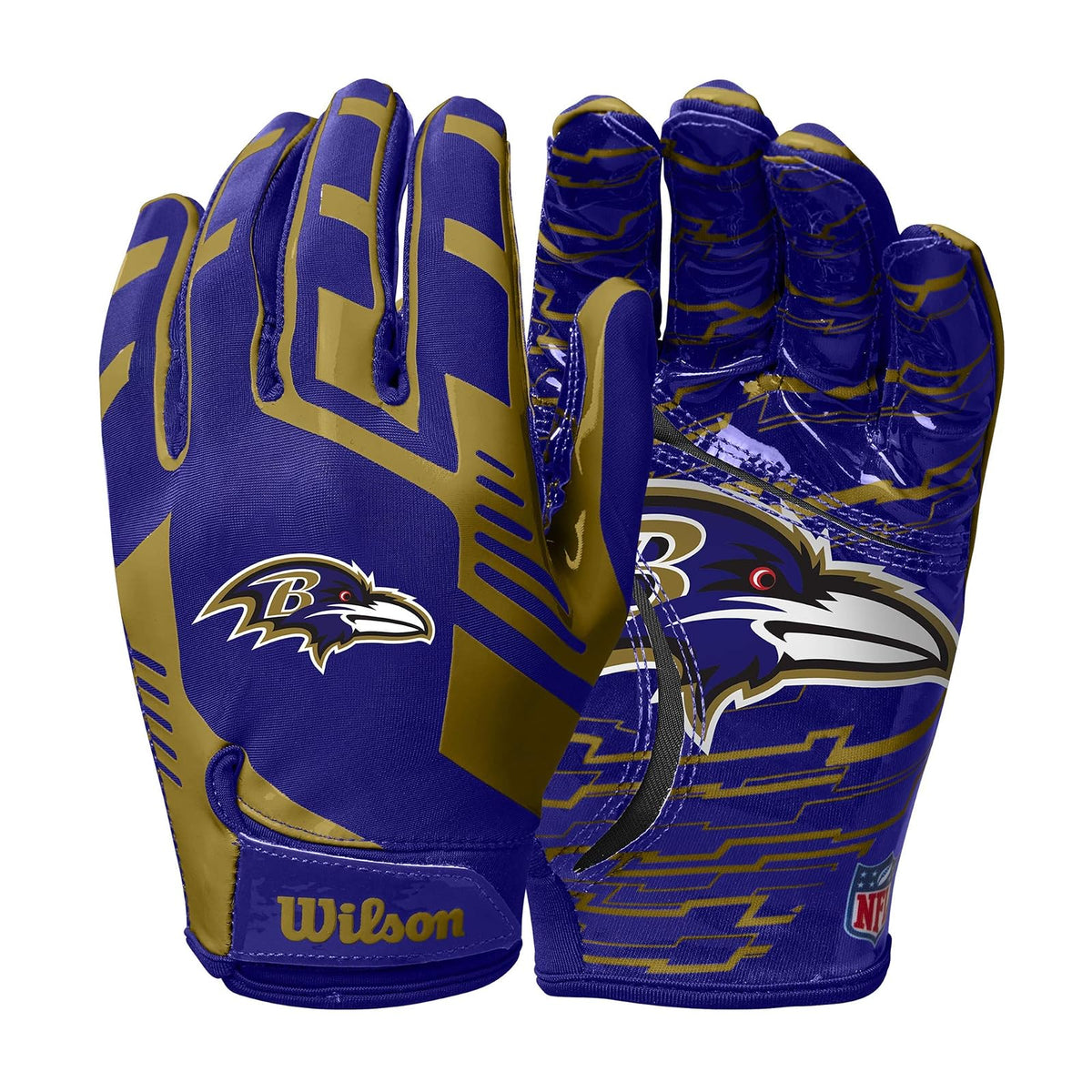 Wilson NFL Guantes Receptores de Fútbol Americano - Baltimore Ravens - Adulto