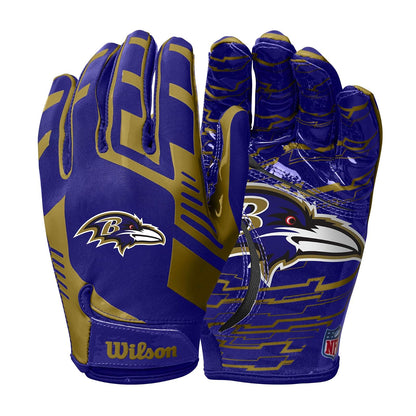 Wilson NFL Guantes Receptores de Fútbol Americano - Baltimore Ravens - Adulto