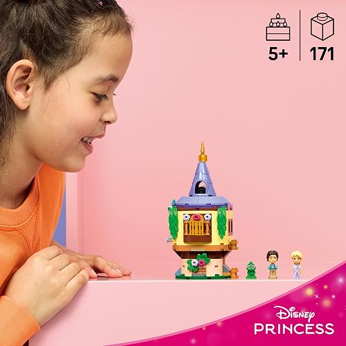 LEGO | Disney Princess Pequeña Torre de Rapunzel – Juguete de Construcción – Set Creativo con Rapunzel, Flynn y Pascal – Regalo Disney para Niñas y Niños de 5 Años o Más – 43294