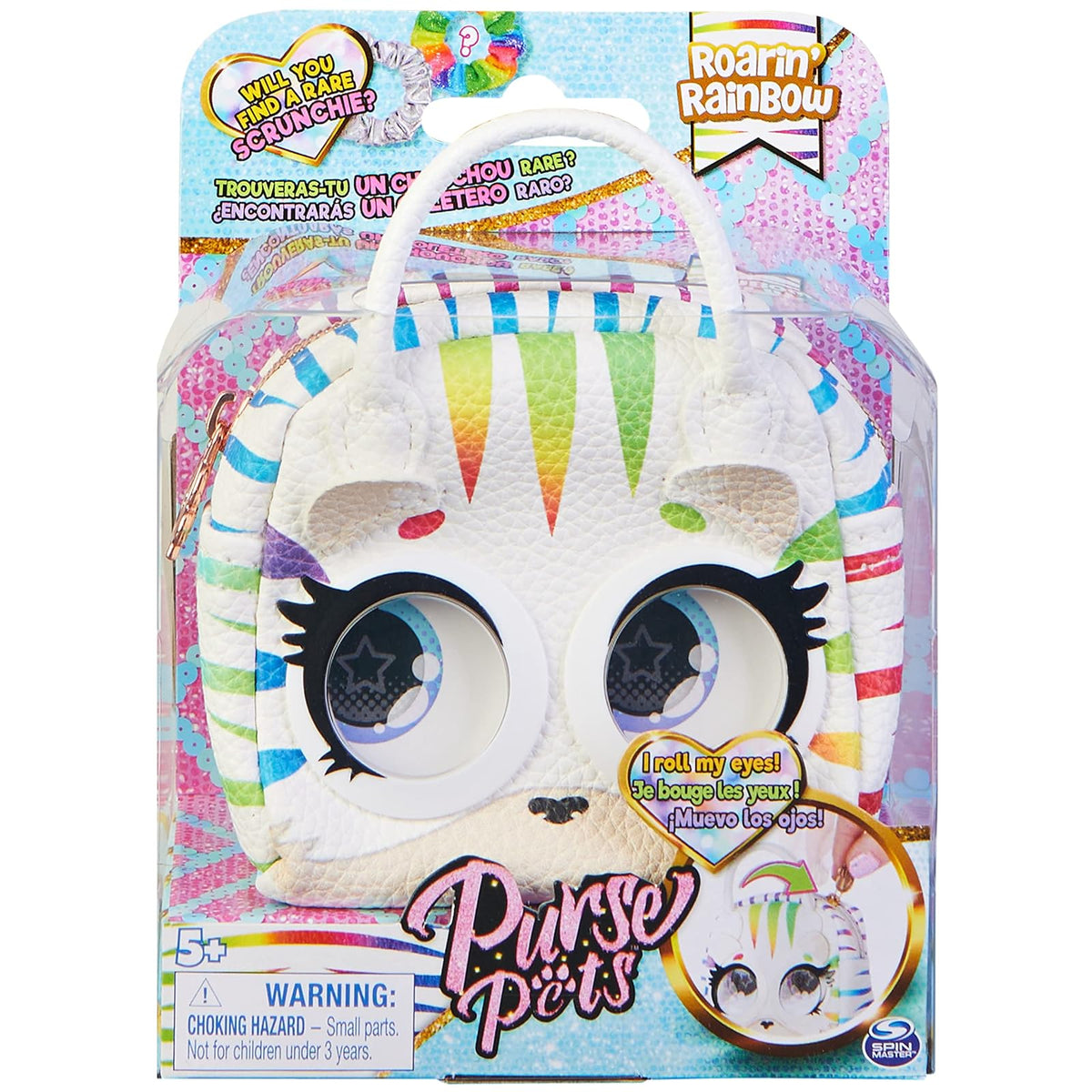 cartera Pets Micros, Roarin' Rainbow Tiger Elegante bolso pequeño con función de rollo de ojos, juguetes para niños para niñas de 5 años en adelante