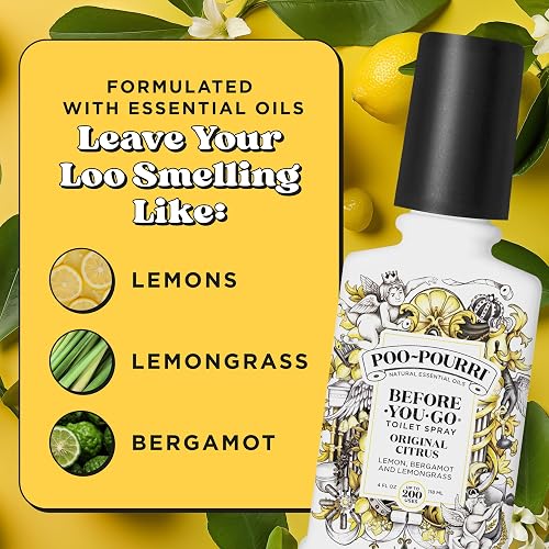 Poo-Pourri PP-004-CB Before-You-Go Toilet Spray, Original Citrus Scent, 4 oz Bottle