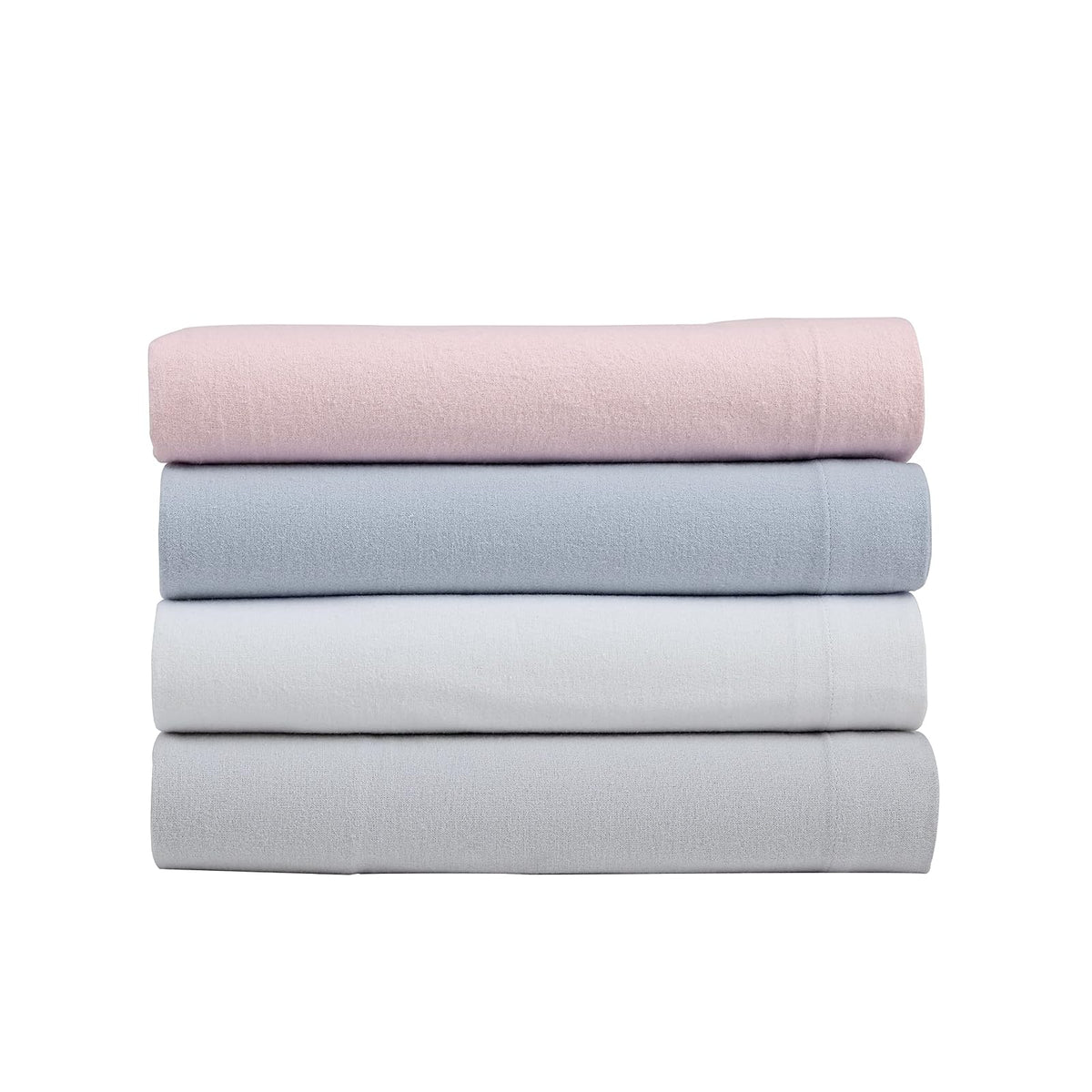Laura Ashley - Juego de sábanas King, Ropa de Cama de Franela de algodón, Cepillado para Mayor suavidad y Comodidad (Azul Sereno, King)