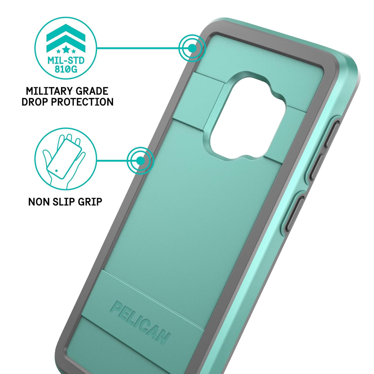 Pelican Funda Protectora para Samsung Galaxy S9, Color Azul y Gris