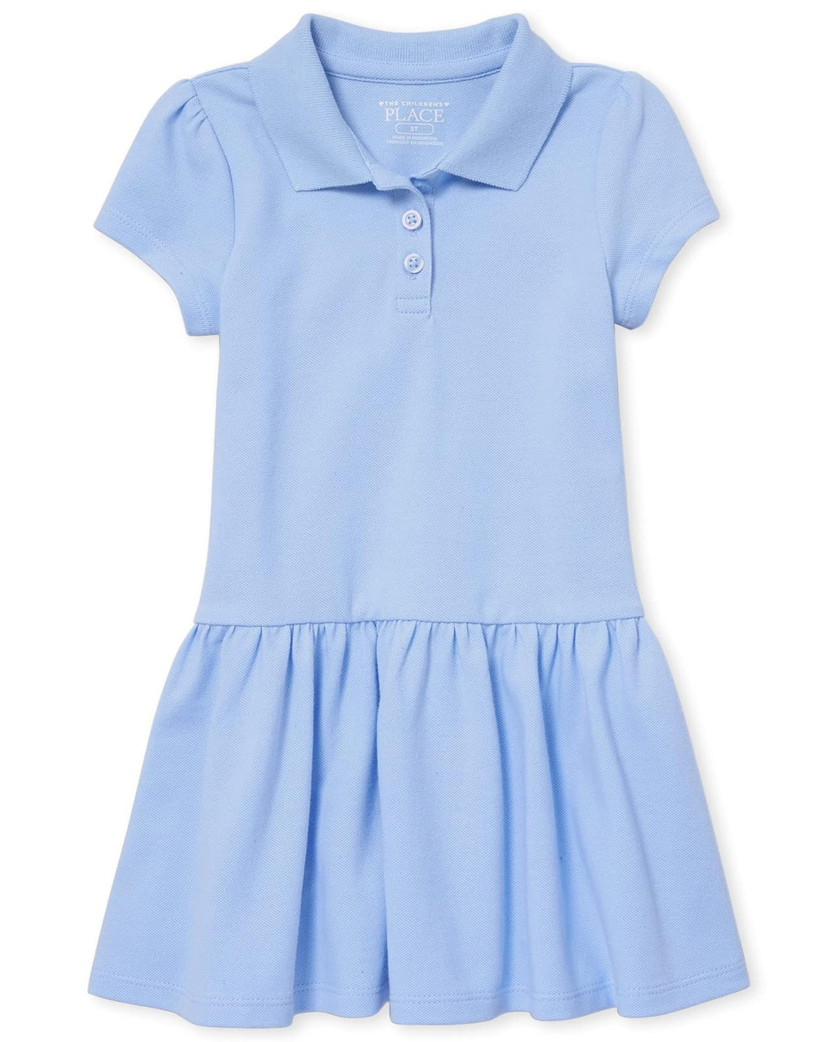 The Children's Place Vestido Polo de piqué para niña pequeña - Estándar - 4 Años - Azul