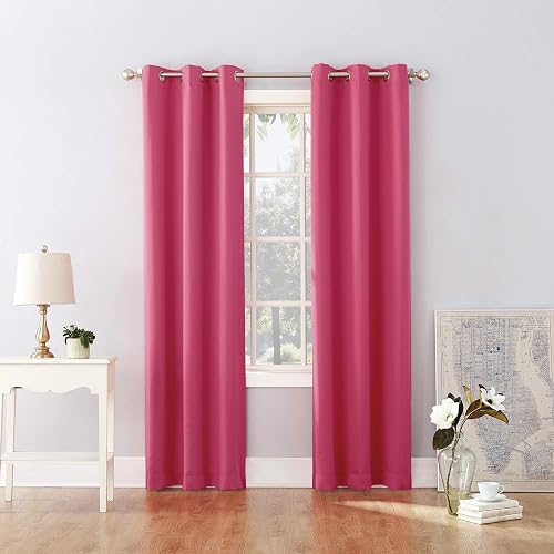 Un Zero Riley - Cortina con Ojales, Rosado, 40" x 84", 1