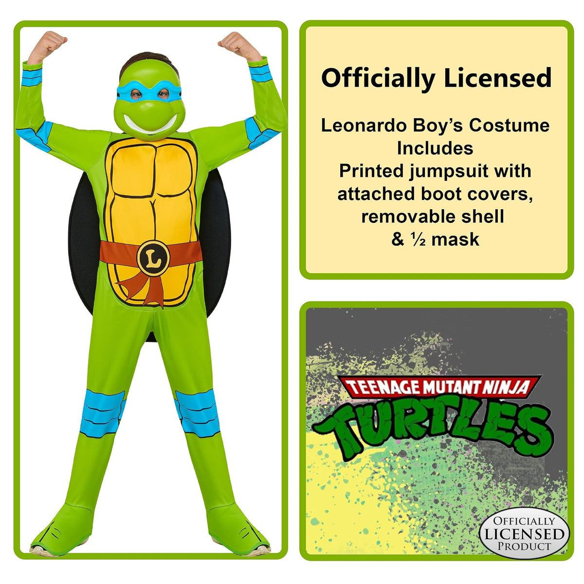 Rubies - Disfraz de Tortugas Ninja Mutantes Adolescentes: Leonardo para niños, talla S