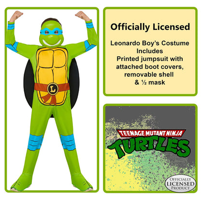 Rubies - Disfraz de Tortugas Ninja Mutantes Adolescentes: Leonardo para niños, talla S