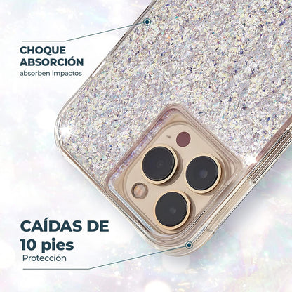 Case-Mate - Twinkle - Funda para iPhone 13 Pro MAX - Elementos Reflectantes de lámina - Protección contra caídas de 10 pies - 6.7 Pulgadas - Stardust