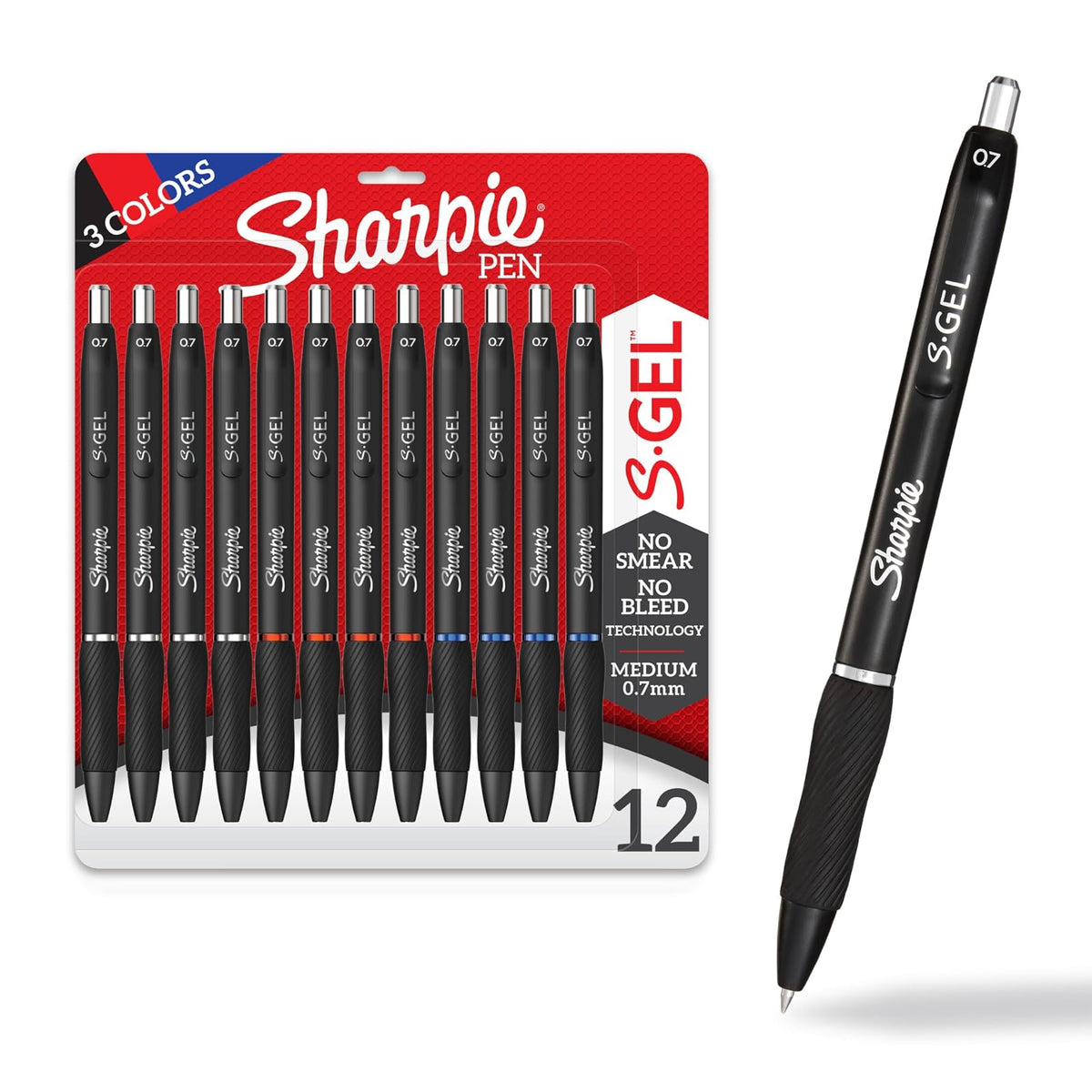 Sharpie S-Gel Bolígrafos de Gel Punta Media, Azul y Variado - Variado - 12 Count (Pack of 1)