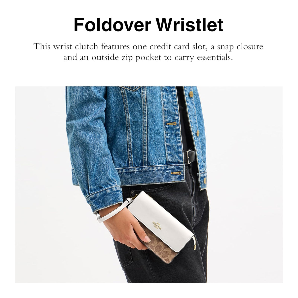 COACH Foldover Wristlet WRISTLET PLEGABLE Mujer