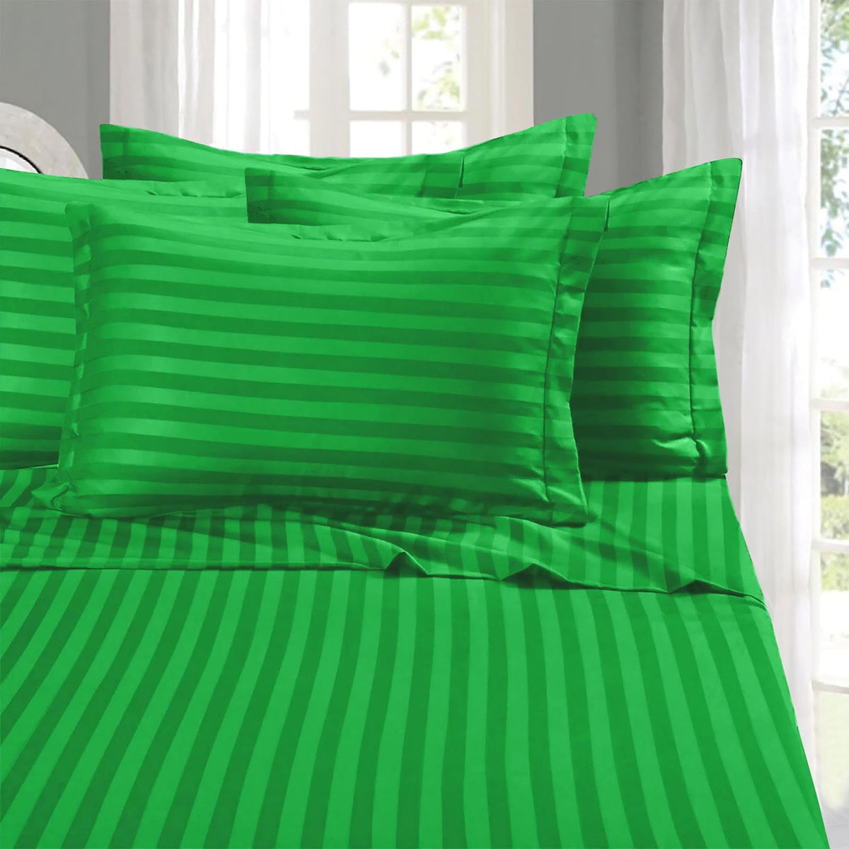 Elegant Comfort Juego de Sábanas 6 Piezas Microfibra Premium - King - Verde esmeralda