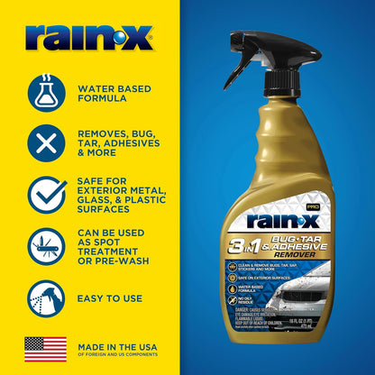 Rain X® 3in1 Bug, Tar & Adhesive Remover. Atomizador 16 oz (473 ml).
