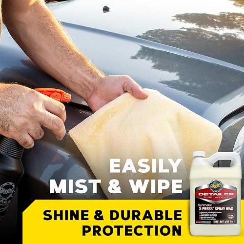 Meguiar's D15601 Cera instantánea para vehículos | La cera de automóvil Pro Spray añade brillo, suavidad y protección de pintura con abalorio de agua, brillo rápido para