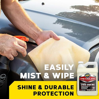 Meguiar's D15601 Cera instantánea para vehículos | La cera de automóvil Pro Spray añade brillo, suavidad y protección de pintura con abalorio de agua, brillo rápido para
