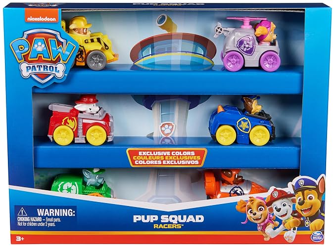Paw Patrol: Pup Squad Racers, Set de Regalo de vehículos de 6 Piezas, Juguetes para niños y niñas a Partir de 3 años