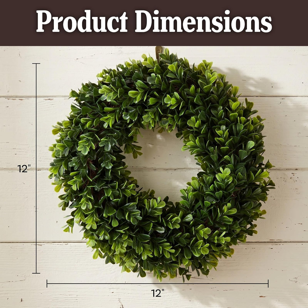 Pure Garden 50-110 Boxwood Wreath, Round, 14"