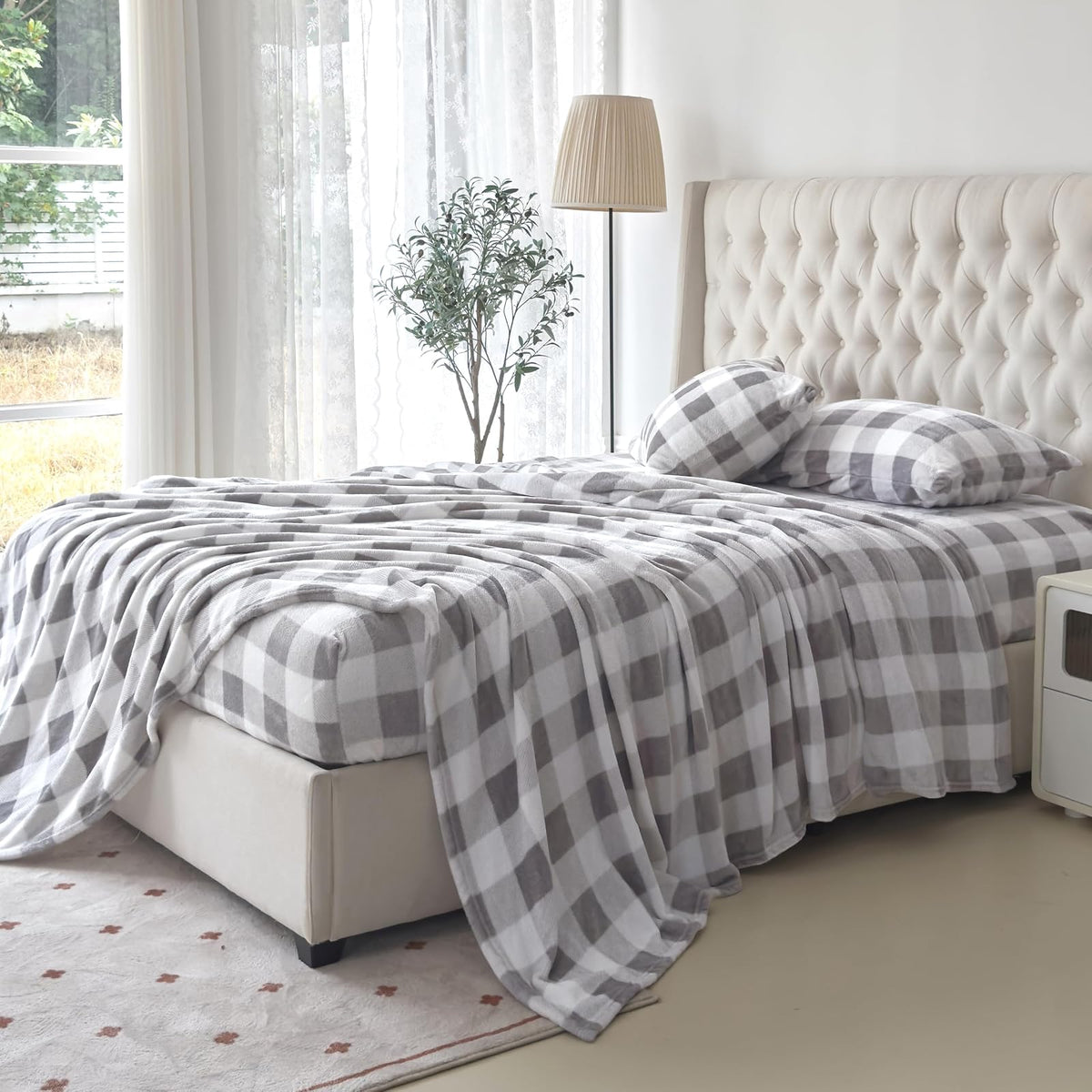 Elegant Comfort - Juego de sábanas de Franela de Felpa de Terciopelo de 4 Piezas, de Alta Calidad, acogedoras, cálidas, antiestáticas, antipelusas, de Forro Polar, con Bolsillo Profundo, tamaño King,