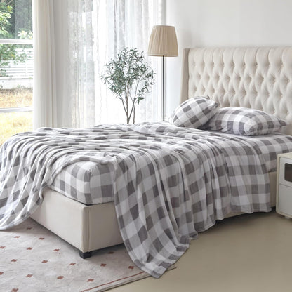 Elegant Comfort - Juego de sábanas de Franela de Felpa de Terciopelo de 4 Piezas, de Alta Calidad, acogedoras, cálidas, antiestáticas, antipelusas, de Forro Polar, con Bolsillo Profundo, tamaño King,