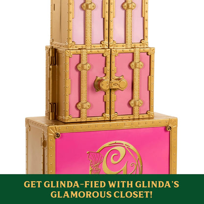 Mattel Universal Pictures' Wicked Glinda's Glamorous Closet con 2 Looks únicos, sorpresas y 13 Accesorios, Inspirado en la película