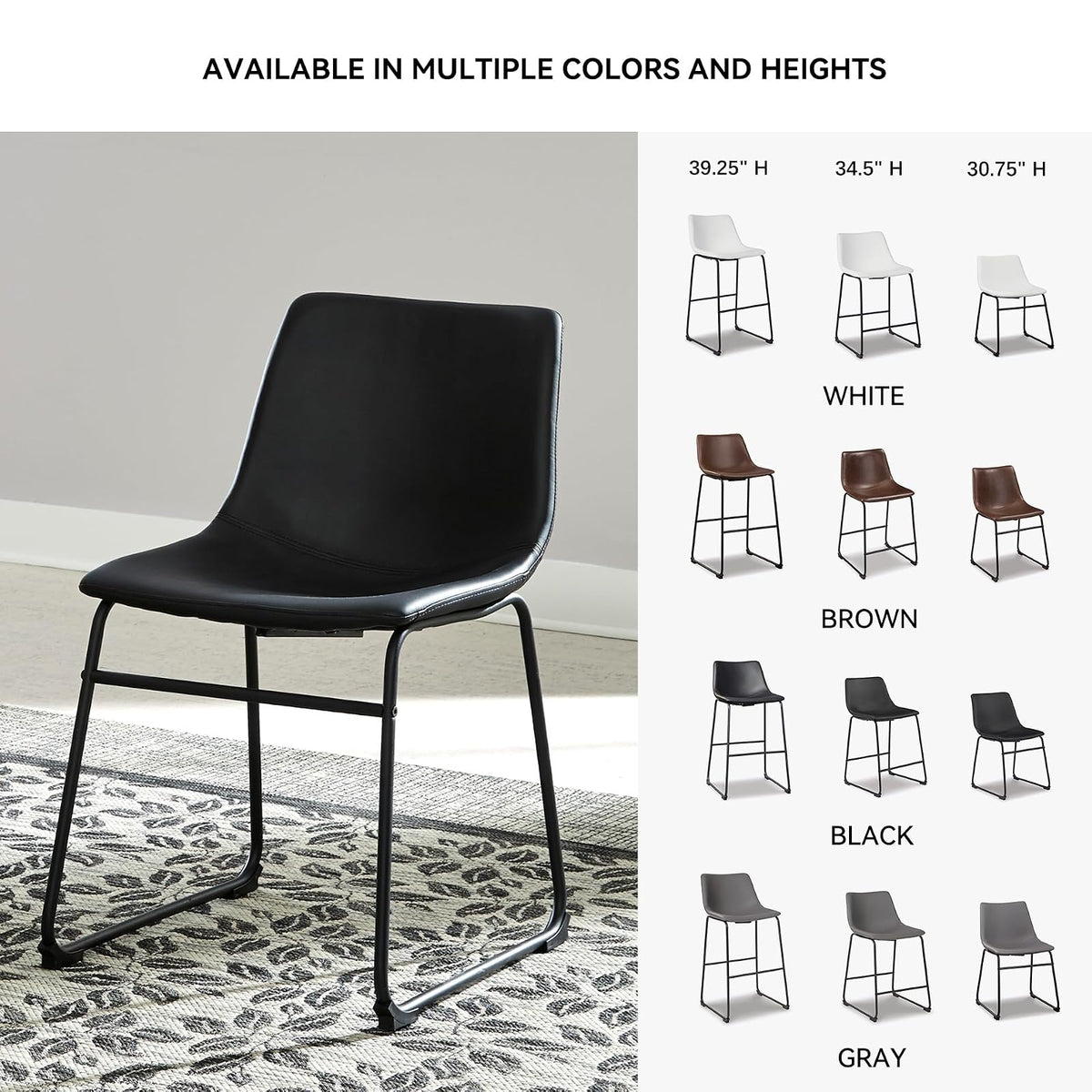 Signature Design by Ashley Centiar, Dining Chair, Black