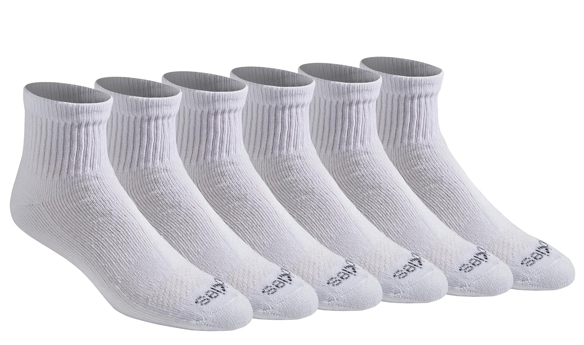 Dickies Calcetines Dri-Tech Control de Humedad para Hombre - M - Blanco Sólido (6 Pares)