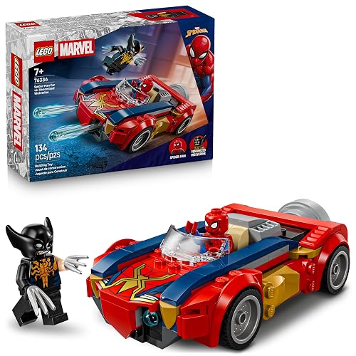 LEGO | Marvel Auto de Spider-Man vs. Wolverine Venomizado – Juguete de Construcción con Superhéroes para Niños y Niñas Mayores de 7 Años – Juego con Auto y 2 Minifiguras – 76336