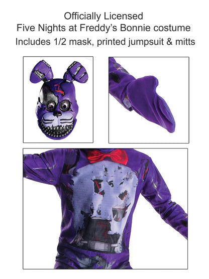 Rubie'S Disfraz de Five Nights at Freddy'S, Nightmare Bonnie The Rabbit para niño, tamaño Grande, Multicolor